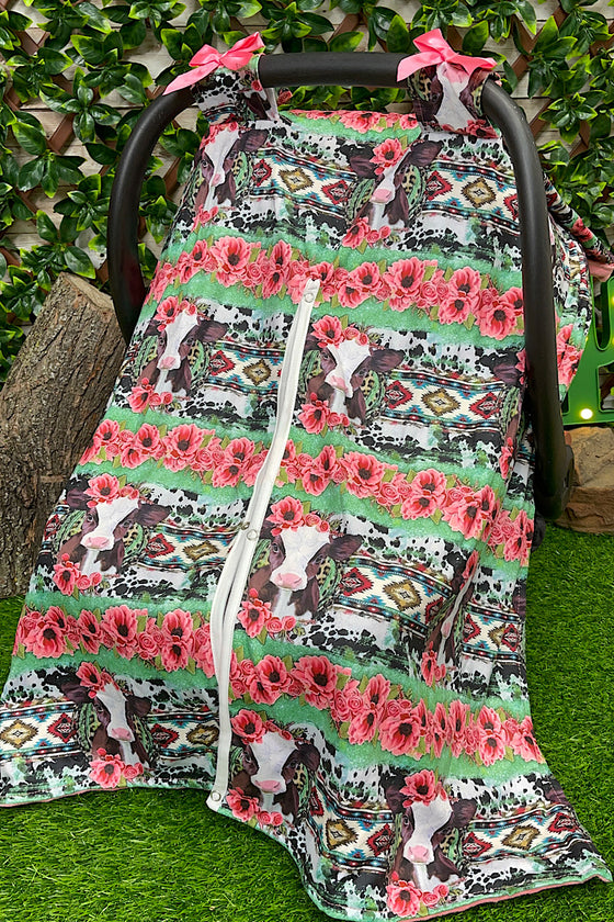 CALF, FLORAL,& AZTEC PRINTED CAR SEAT COVER. ACG651522029