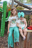 DADDY'S #1 FAN TEE WITH FRINGE BOTTOMS. OFG251323128-WEN