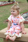 HEN PRINTED BABY ROMPER W/TASSEL DETAIL. RPG25113003-SOL