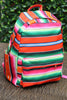 RED/GREEN SERAPE PRINTED MEDIUM SIZE BACKPACK. BP-2023-A