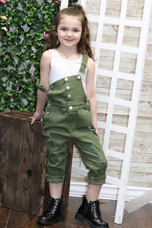  GREEN DISTRESSED DENIM OVERALL. LC-PN-215923 WENDY