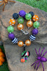 MULTI-COLOR BUBBLE NECKLACE WITH PUMPKIN WITCH PENDANT . 3PCS/$15.00 ACG401522006