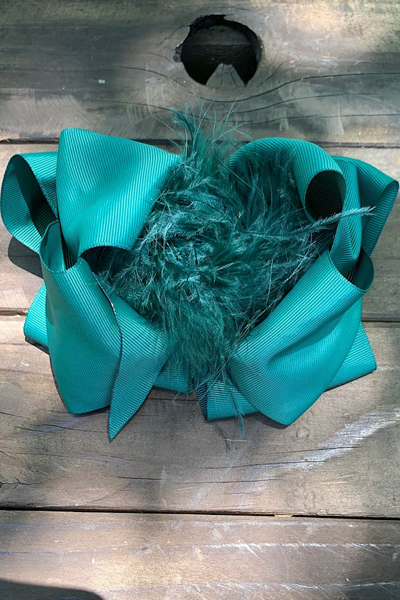 MALLARD 7.5" WIDE DOUBLE LAYER FEATHER HAIR BOW. 4PCS/$10.00 BW-342-F