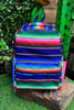 ROYAL BLUE/GREEN SERAPE PRINTED MEDIUM SIZE BACKPACK. BP-2023-C