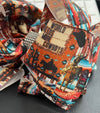 WESTERN BOOTS & HORSES  PRINTED HAIR BOW. 7.5" WIDE 4PCS/$10.00 BW-DSG-583
