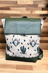 IVORY CACTUS & BULLHEAD PRINTED MEDIUM SIZE BACKPACK. BP-2023-CL