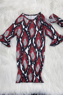  LEAF  PRINTED BABY GOWN. ZX-319627