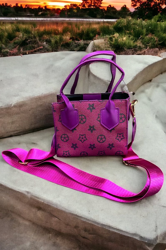 MAGENTA  STAR PRINTED PURSE.  BBG25113059