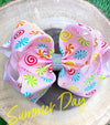 STARLIGHT PRINTED BOW 7.5" WIDE 4PCS/$10.00 BW-DSG-600.