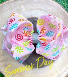  STARLIGHT PRINTED BOW 7.5" WIDE 4PCS/$10.00 BW-DSG-600.