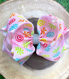 STARLIGHT PRINTED BOW 7.5" WIDE 4PCS/$10.00 BW-DSG-600.