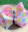STARLIGHT PRINTED BOW 7.5" WIDE 4PCS/$10.00 BW-DSG-600.