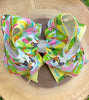 TOUCAN, FLAMINGO, CACTUS & BEACH PRINTED BOW 7.5" WIDE 4PCS/$10.00 BW-DSG-608