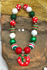 RED WREATH PENDANT BUBBLE NECKLACE. (3PCS/$15.00) ACG501522011