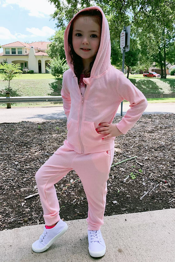 PINK THERMAL JOGGERS & PINK JACKET WITH HOODIE. CXCKTZ-219-722235 LOI