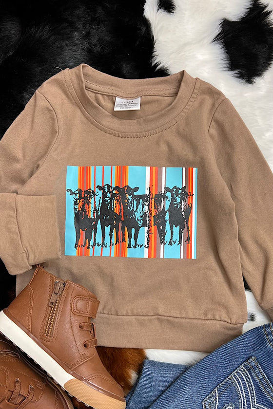 Cow stock printed sweatshirt. TPB25133021 LOI