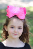 HOT PINK FEATHER BOW 4PCS/$10.00 7.5IN WIDE BW-156-F