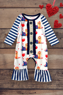  VALENTINES PRINTED BABY ROMPER WITH EMBROIDERED DETAIL. YW-OF2020-153