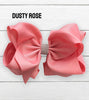 DUSTY ROSE DOUBLE LAYER RHINESTONE HAIR BOWS 6.5"WIDE 5PCS/$10.00 BW-160-S