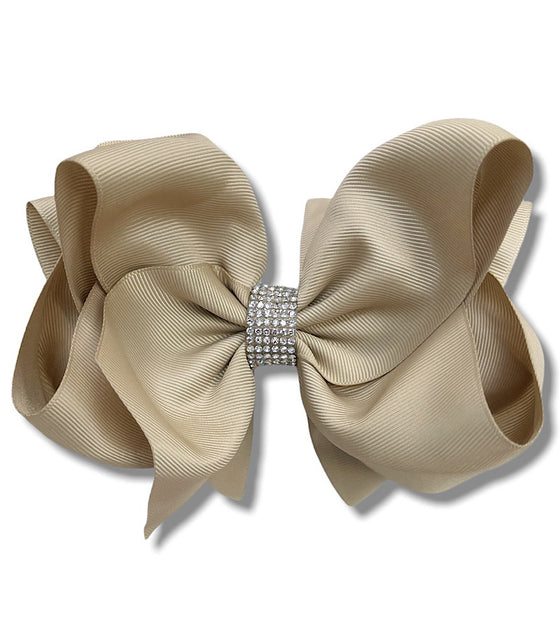 CANDIED GINGER 7.5" RHINESTONE HAIRBOWS/ DOUBLE LAYER. 5PCS/$10.00 BW-836-S