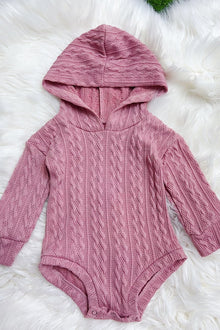  CABLE KNIT BABY ONESIE WITH HOODIE. LT-DLH4517K SOL