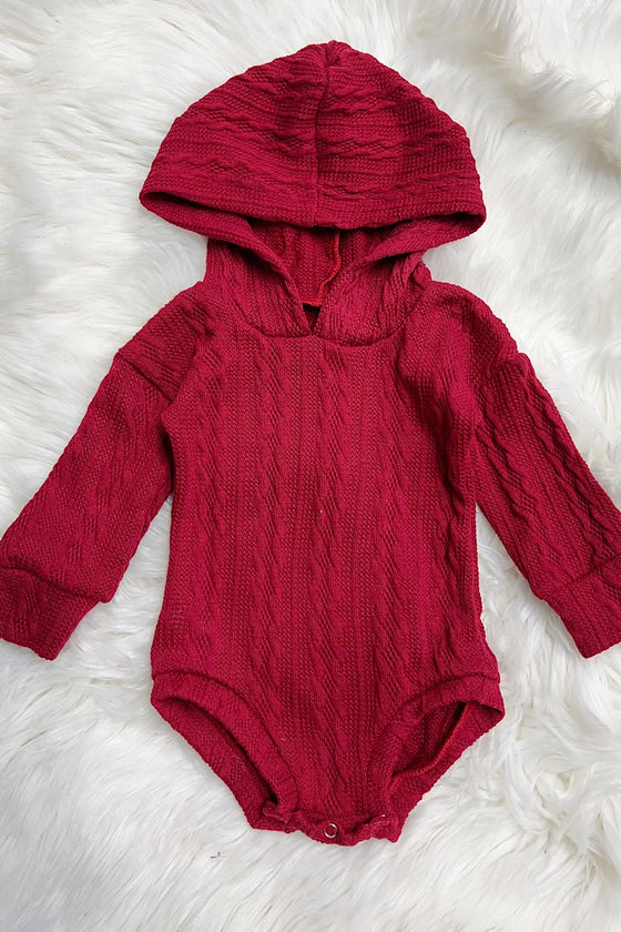 CABLE KNIT BABY ONESIE WITH HOODIE. LT-DLH4517K SOL