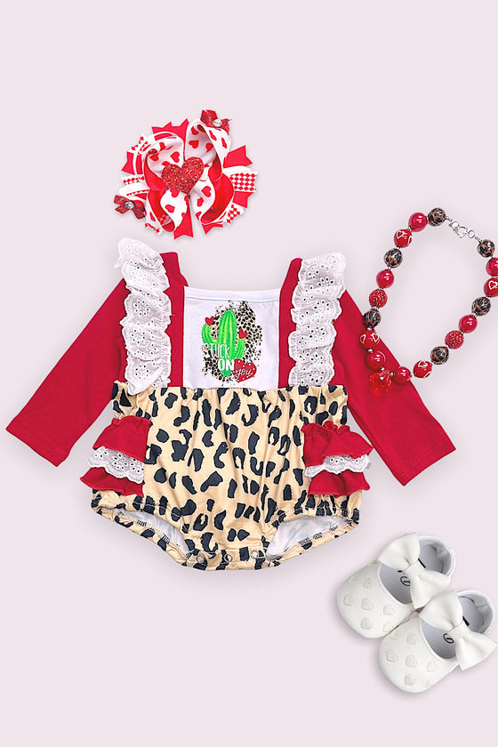 CACTUS & HEART  PRINTED BABY ONESIE  WITH EMBROIDERED DETAIL. LC-RP-2113667