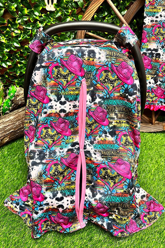 HOT PINK COWGIRL HAT " PRINTED CAR SEAT COVER. ZYTG15113001