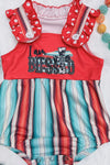I'AM BLESSED" SERAPE PRINTED BABY ROMPER W/SNAPS. SR112315-AMY