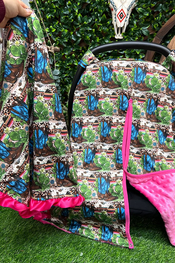 TURQUOISE BOOTS PRINTED CAR SEAT COVER. ZYTG15113010