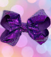7.5”wide purple sequins hair bows 5pcs$10.00 BW-465-SQ