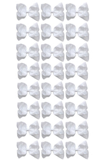  WHITE 4IN WIDE BOWS 24PCS/$7.50 BW-029-4