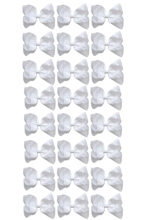 WHITE 4IN WIDE BOWS 24PCS/$7.50 BW-029-4