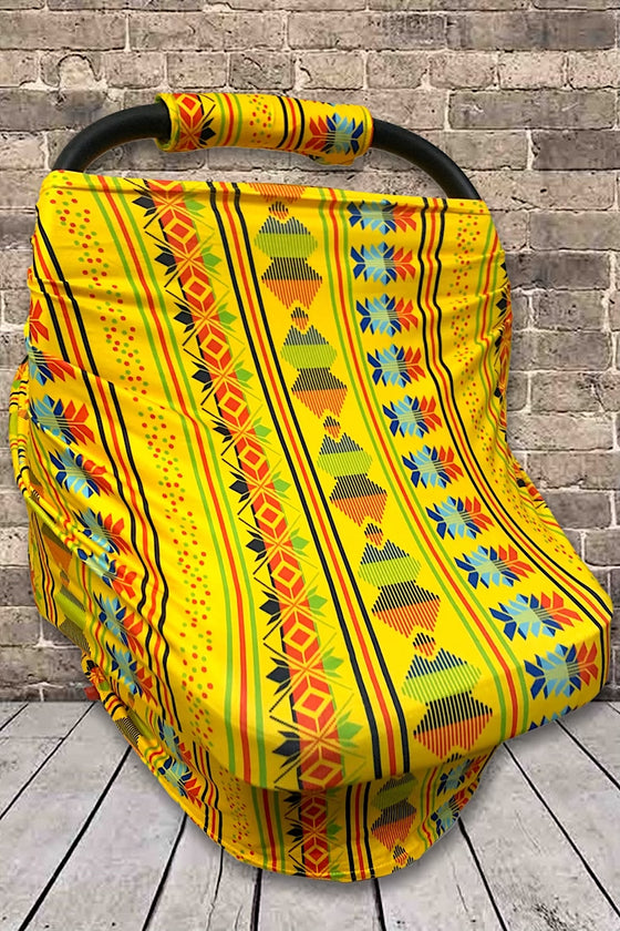 YELLOW  GEOMETRIC CARSEAT COVER. CZ-DLH1864K