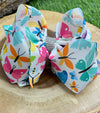 BUTTERFLY  PRINTED HAIR  BOWS. 7.5" WIDE 4PCS/$10.00 BW-DSG-653