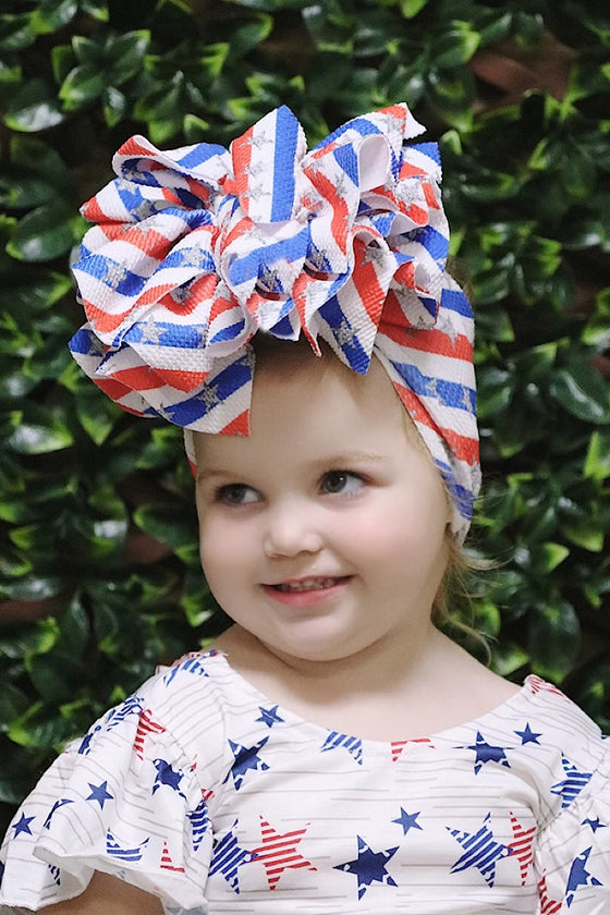 STRIPE & STAR PATRIOTIC TASSEL BABY HEADBAND. 3PCS/$10.50 F-DLH2341K