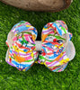 CHARACTER PRINTED  DOUBLE LAYER HAIR BOWS. 4PCS/$10.00 BW-DSG-805