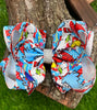 1,2 CHARACTER PRINTED DOUBLE LAYER HAIR BOWS. 4PCS/$10.00 BW-DSG-813