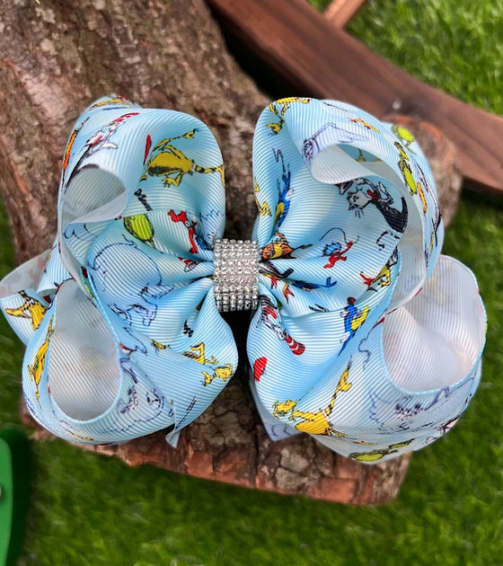 ELEPHANT/OTHER CHARACTER PRINTED DOUBLE LAYER HAIR BOWS. 4PCS/$10.00 BW-DSG-814