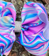 MARBLED PURPLE PRINTED DOUBLE LAYER HAIR BOWS. 4PCS/$10.00 BW-DSG-816