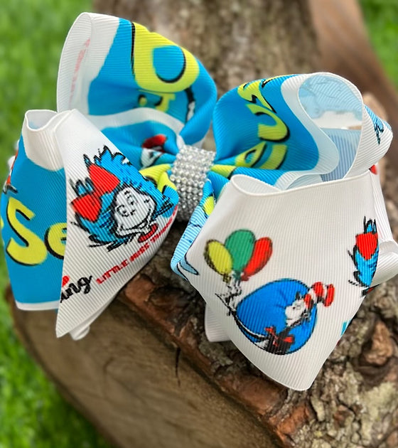 LITTLE MISS THING CHARACTER PRINTED DOUBLE LAYER HAIR BOWS. 4PCS/$10.00 BW-DSG-823