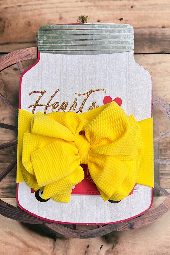 YELLOW BIG TASSEL BABY HEADBAND. 2PCS/$10.00 F-DLH2336K