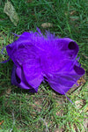REGAL PURPLE DOUBLE LAYER FEATHER HAIR BOWS. 7.5" WIDE 4PCS/$10.00 BW-470-F
