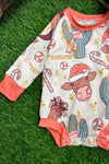 🔶COW & DESSERT CACTUS, CHRISTMAS MULTI-PRINTED BABY ROMPER. YAS-222-A-A