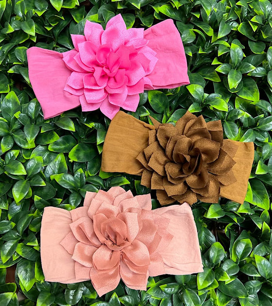 5" FLOWER HEDBAND FOR BABY, VERY SOFT & STRETCHABLE FABRIC. (5PCS/$12.50) AVAILABLE IN 3 COLORS. HHB-2022-GG4