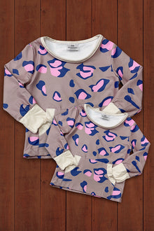  MOM LT. BROWN & PINK CHEETAH PRINTED SHIRTS. MOMMY & ME. LC-TP-2116482
