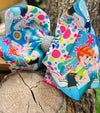 CHARACTER PRINTED DOUBLE LAYER HAIR BOWS. 7.5" WIDE 4PCS/$10.00 BW-DSG-770