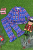 NUTCRACKER PRINTED ON ROYAL BLUE PAJAMAS SET. PJG501722007-SOL