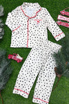BROTHER SPOTTED PRINTED PAJAMA SET WITH EMBROIDERED SANTA POCKET. PJB501422005-AMY