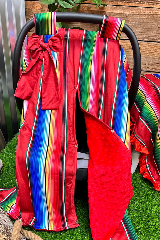 SERAPE PRINTED  PRINTED CAR SEAT COVER WITH RED MINKY FABRIC. ZYTG651522012